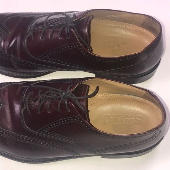 Stafford Executive Classic Burgundy Brown Leather Men\'s Dress Shoes Size 11.5